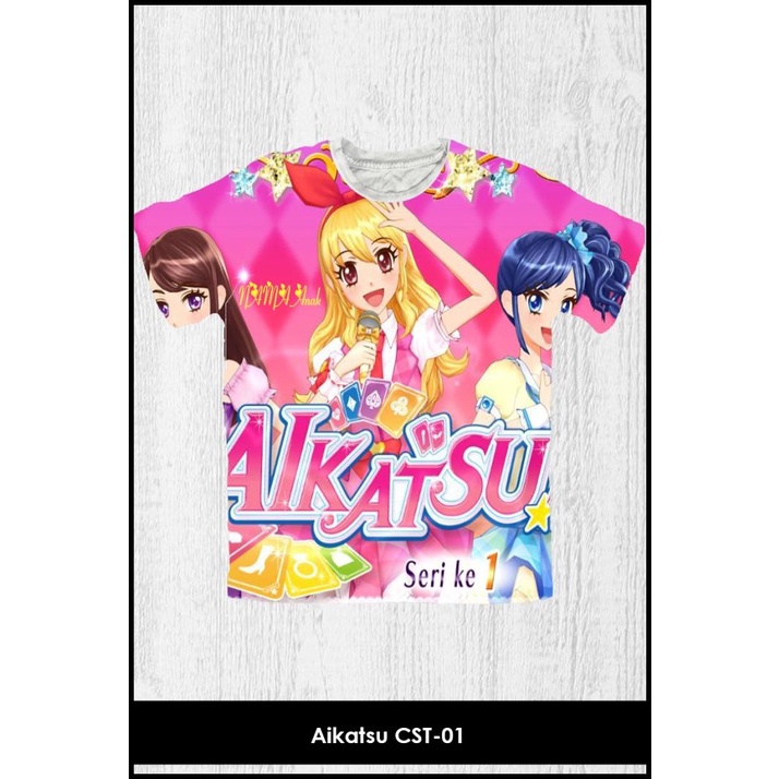Jual Kaos Baju Aikatsu Bisa Tambah Nama Anak ( Aikatsu Cst-01) | Shopee