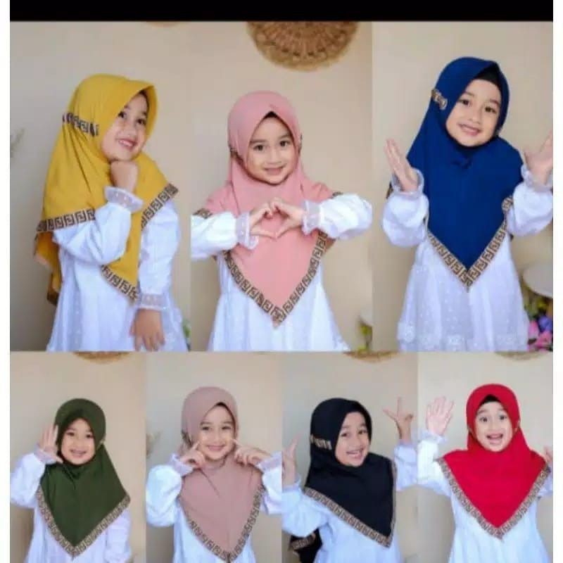 Kerudung Fendy Anak Instant Premium 3-6 Tahun Terbaru |Jilbab Lucu Bayi Perempuan Sekolah Tk |Hijab Tanggung Baby Sd Bahan Jersey Lembut Adem