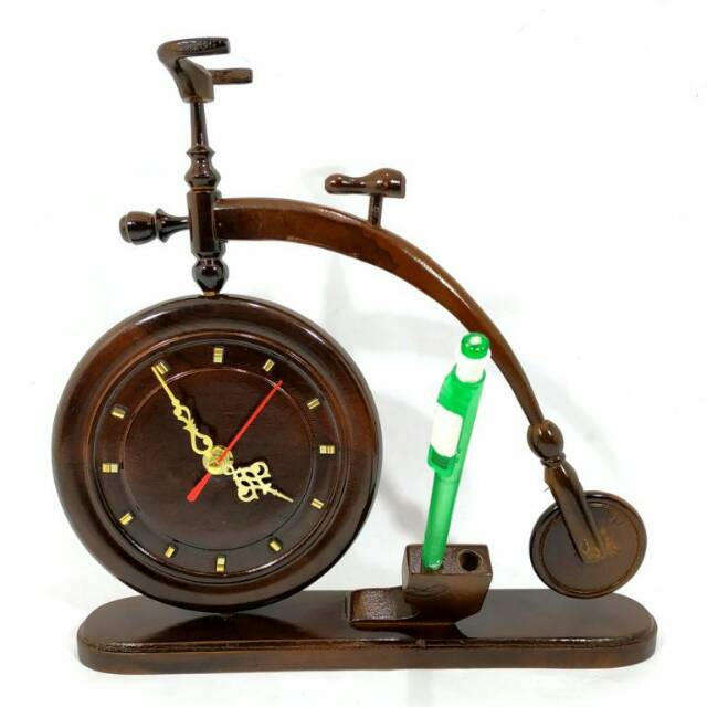JAM MEJA MINIATUR SEPEDA + TEMPAT PENSIL UNIK