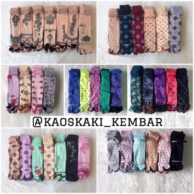 6 Pasang Kaos Kaki Jempol NYLON Campur MOTIF (setengah lusin)