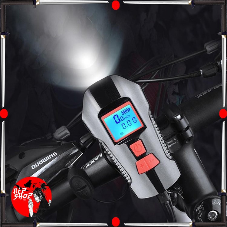 Lampu Klakson Sepeda LCD Screen Waterproof dan Speedometer