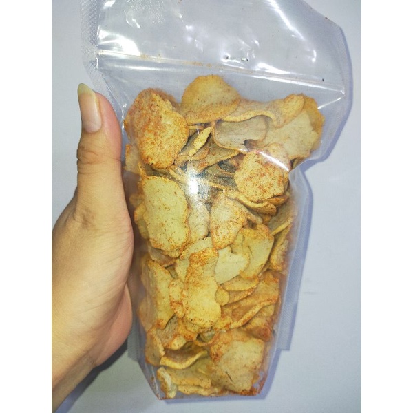 

Kerupuk Ikan Rasa Asin Pedas Enak Renyah Kemasan Standing Pouch 200 Gram