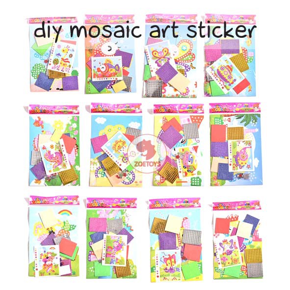 Zoetoys DIY Mosaic Art Sticker | Prakarya Menempel Stiker Manik Kerajinan Tangan | Diamond and Craft Activity