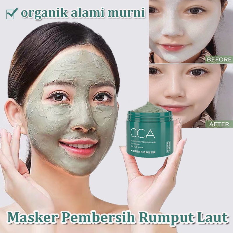 Facial mask Masker wajah Seaweed mud mask Masker lumpur rumput laut Masker penghilang komedo 150g Masker pembersih Efektif membersihkan kotoran wajah Masker pelembab pengontrol minyak Masker Penyebar Perawatan Wajah