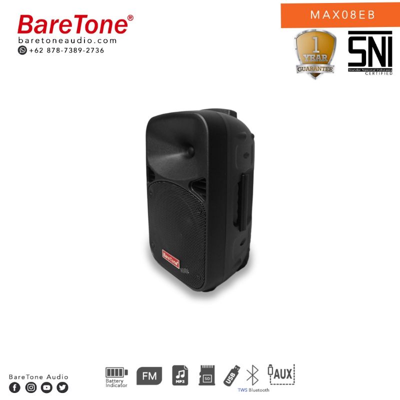 Speaker Portabel Meeting Wireless Baretone MAX8EB USB Bluetooth