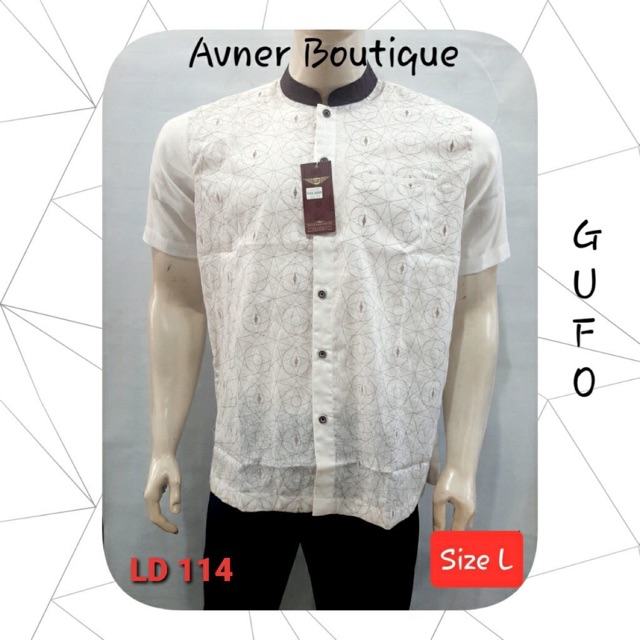 Kemeja Gufo Muslim Koko Cowok Lengan Pendek