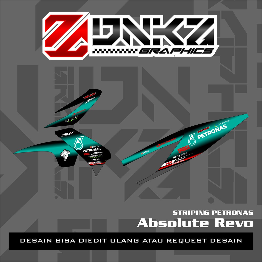 Stiker Revo Absolute Revo Fit Decal Striping Revo Absolute Revo Fit Premium Racing Petronas
