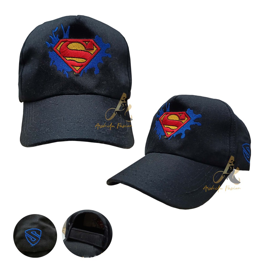 Topi Anak Bordir Karakter Superman S002 / Topi Anak Logo superman dan Betmen