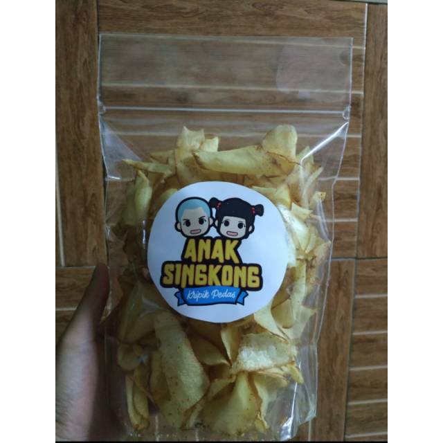 

Keripik singkong asin pedas kemasan 175gr