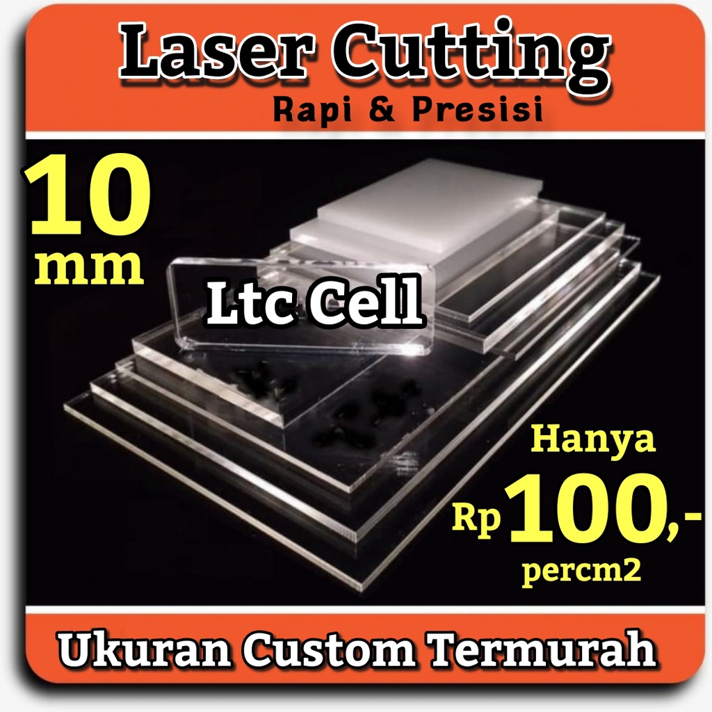 Acrylic Bening Custom 10mm Rp 100 Akrilik 10 mm Lembaran Potong Laser