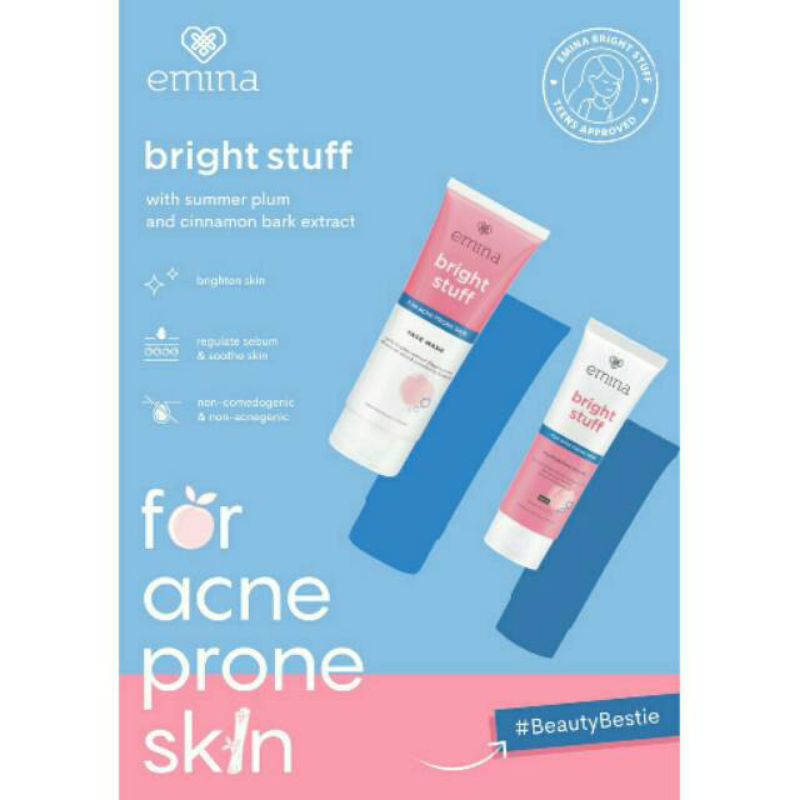 `ღ´ PHINKL `ღ´ ╰☆☆ 𝔢мιℕά ☆☆╮ Emina Bright Stuff For Acne Prone Skin Moisturizing Cream