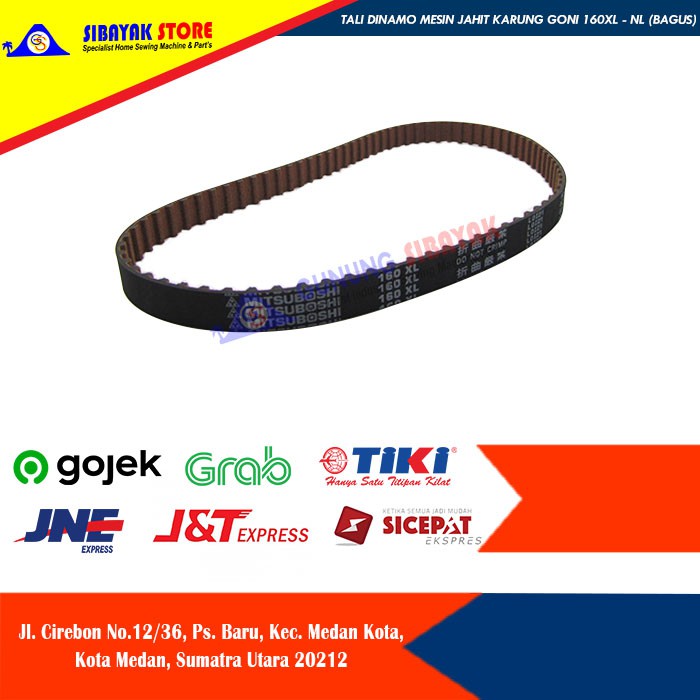 Timing Belt / Tali Dinamo Mesin Jahit Karung Goni 160XL - NL ( BAGUS )