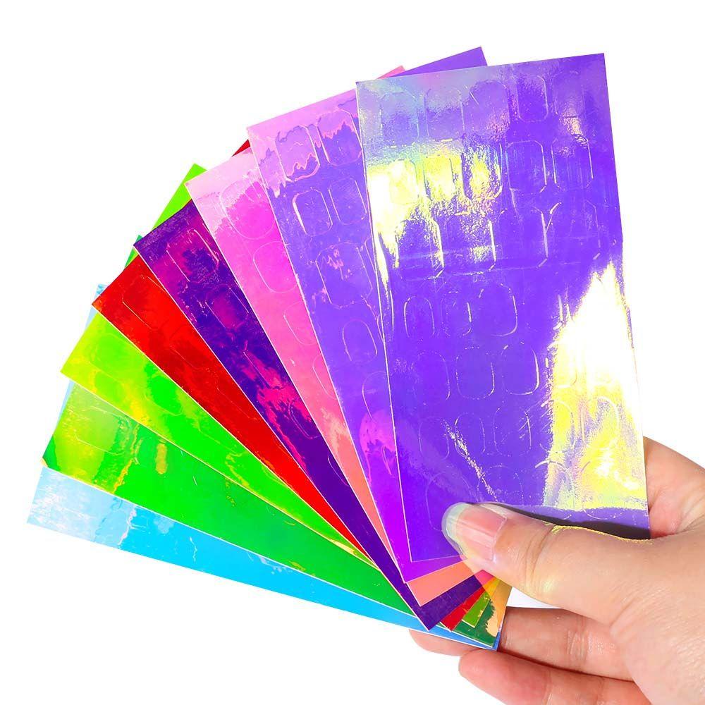 Mxbeauty Aurora Es Batu Stiker Kuku Wanita Hologram Kuku Decals Manicure Cellophane Kertas Permen DIY Nail Art Stiker