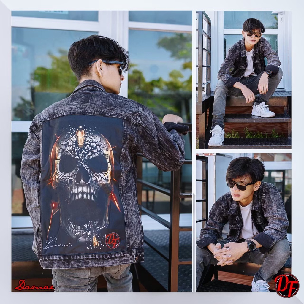 JAKET JEANS DENIM PRINTING GAMBAR ANIMASI REMAJA MOTOR GAUL KEKINIAN TREND 2022 TERLARIS