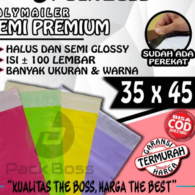 

֍ 35x45 SILVER SEMI PREMIUM POLYMAILER PACKAGING ONLINE ADA PEREKAT ⅎ