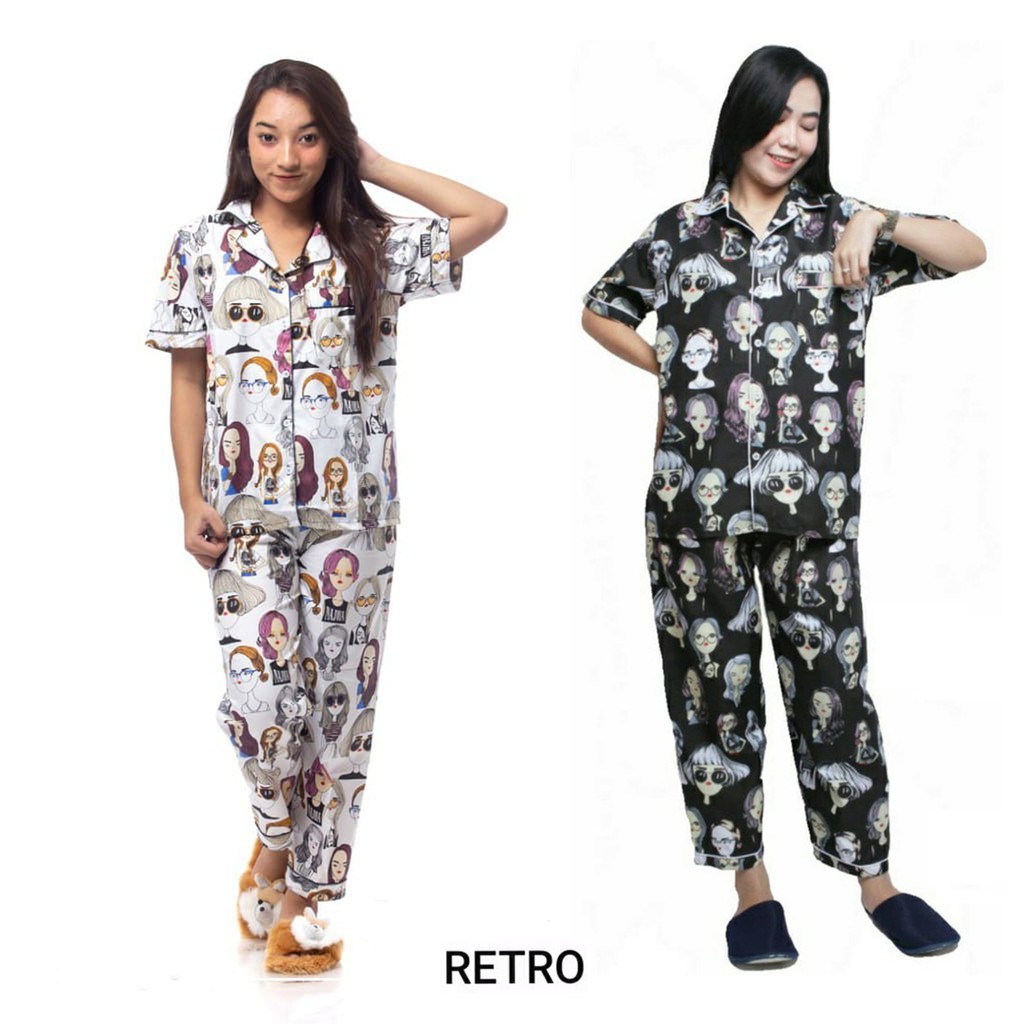 BESS - Piyama CP / Stelan Baju Tidur Murah / Corak RETRO