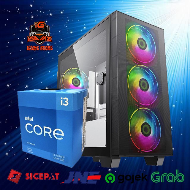 PC GAMING Intel Core i3 10105F I GTX 1650 4GB I 16GB I SSD MANTUL GAN