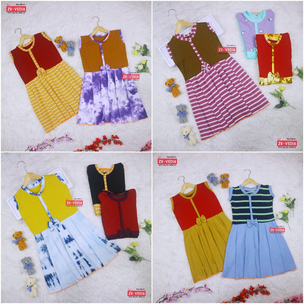 Dress Sinta uk 5-6 tahun / Dres Anak Perempuan Cewek Baju Motif Murah Casual Pesta Yukensi Adem