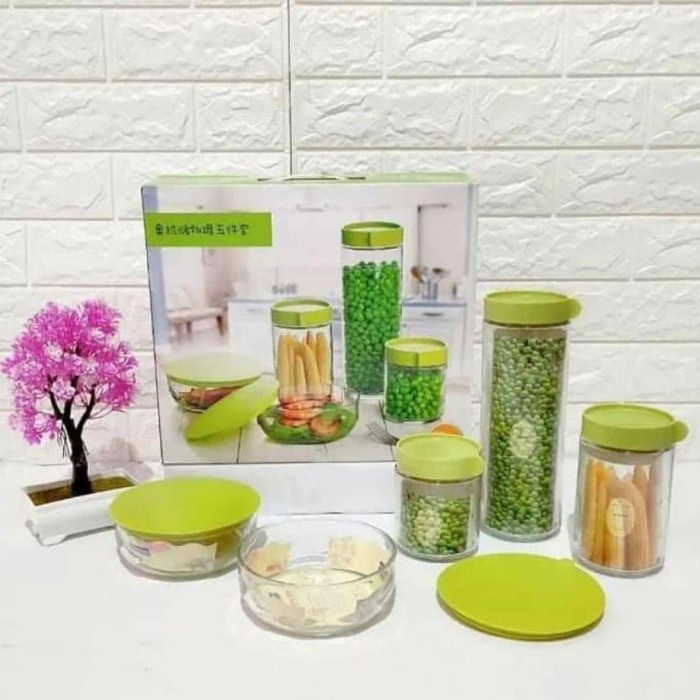 Mangkok Kaca - Toples Kaca Marine - Marine Bowl Set Toples Kaca 5 In 1