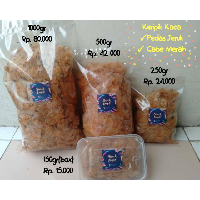 

Keripik kaca 250gr / keripik beling / kripca / kripling / keripik pedas 250gram