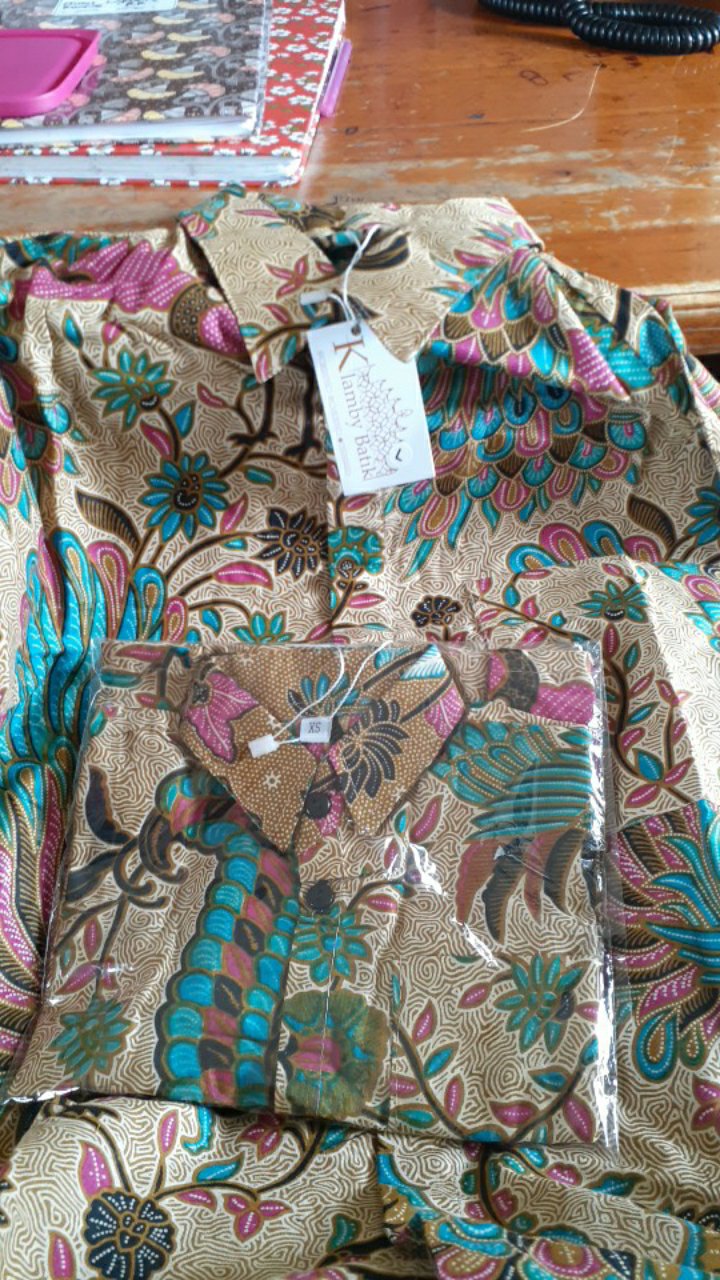 Couple Batik Ayah Anak Motif Merak Size Terlengkap 1-10tahun