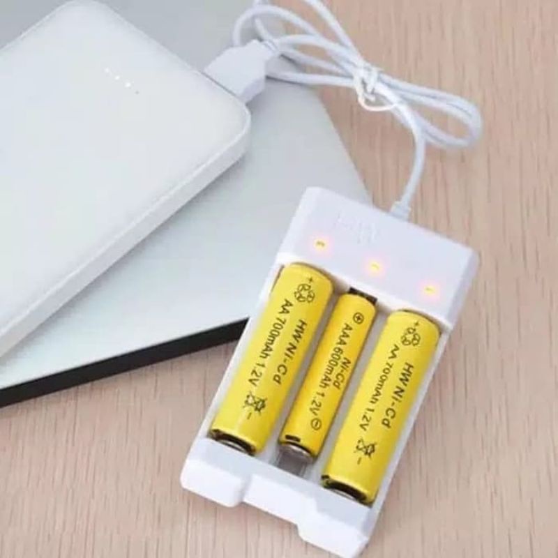 JG - Baterai Cas A3 AAA Charge 1,2v Rechargeable Recas Ni-Cd Kuning