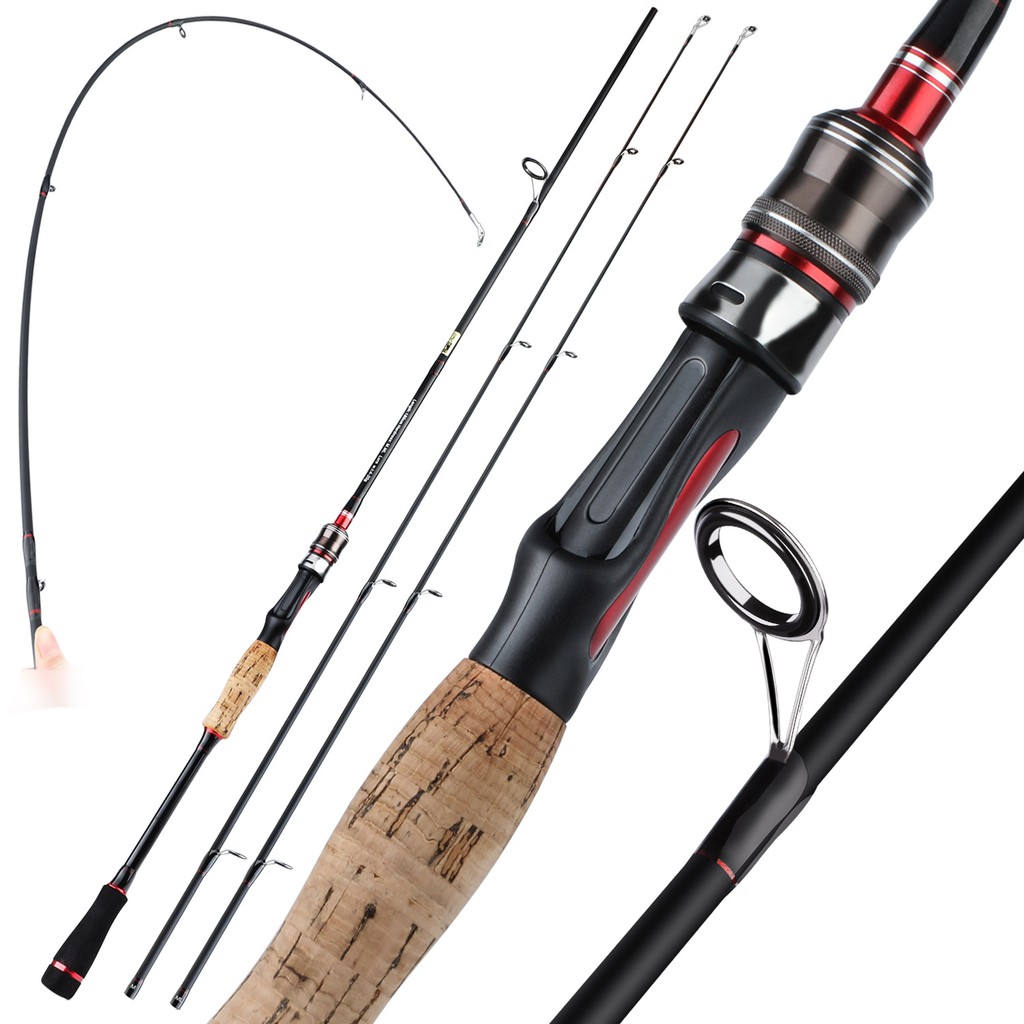 Sougayilang 2 Bagian Casting/Batang Pemintal Serat Karbon Tinggi Fishing Rod 2 Piece Power M dan L Fishing Pole