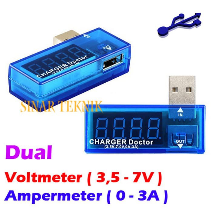 USB Voltmeter Ampermeter Charger Doctor Powerbank Tester Amper Meter PB Handphone