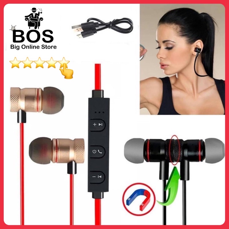 BOS - HF BLUETOOTH MAGNET SPORT | HEADSET HANDSFREE EARPHONE WIRELESS BLUTUT BT