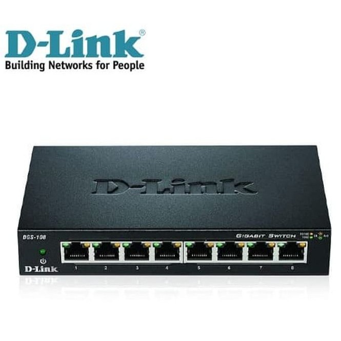 D-LINK DGS-108 8-Port Gigabit Desktop Switch Metal Casing DGS108 DLINK