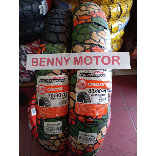Sepasang Corsa Cross S 70/90-17 & 80/90-17 Tubles buat motor bebek, Supra, Revo, Jupiter, Satria Fu,