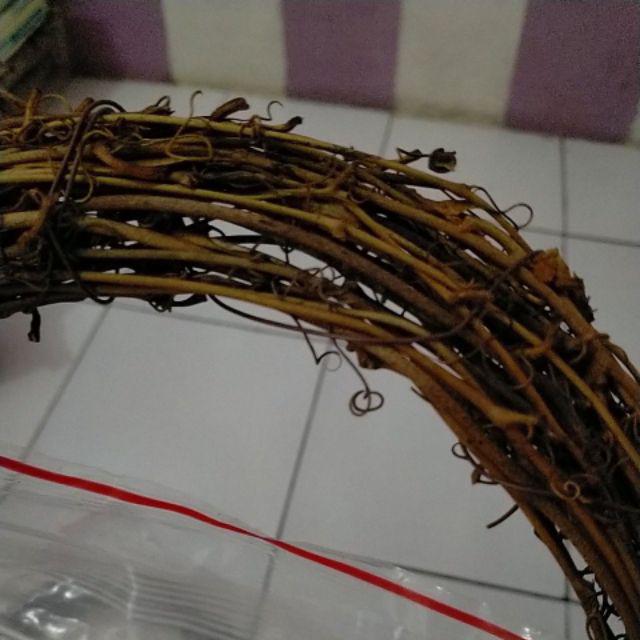 Ring Rotan Diy Wreath Flowers Bulat Kayu Shabby Chic Nordic