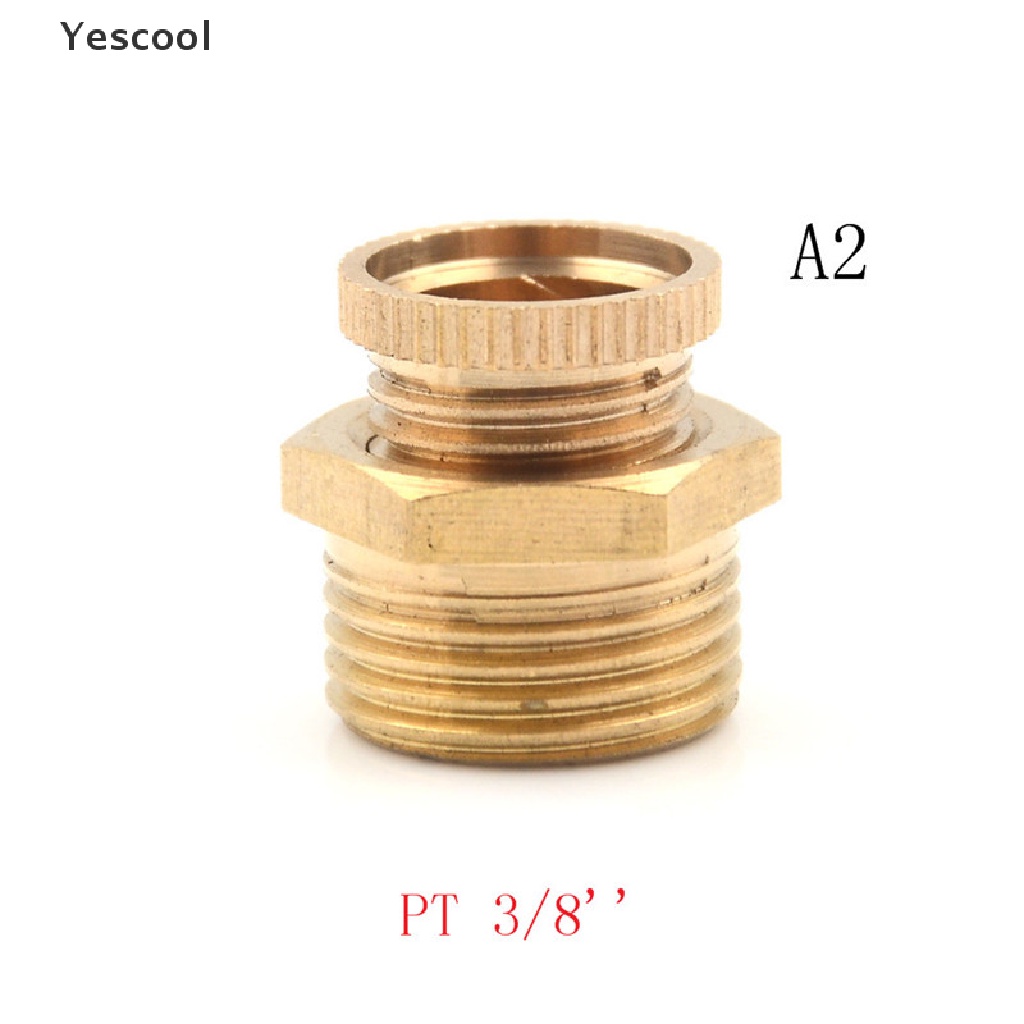 Yescool Katup Kompresor Udara Drat Luar 1 / 2 &quot;3 / 8&quot; 1 / 4 &quot;Bahan Kuningan