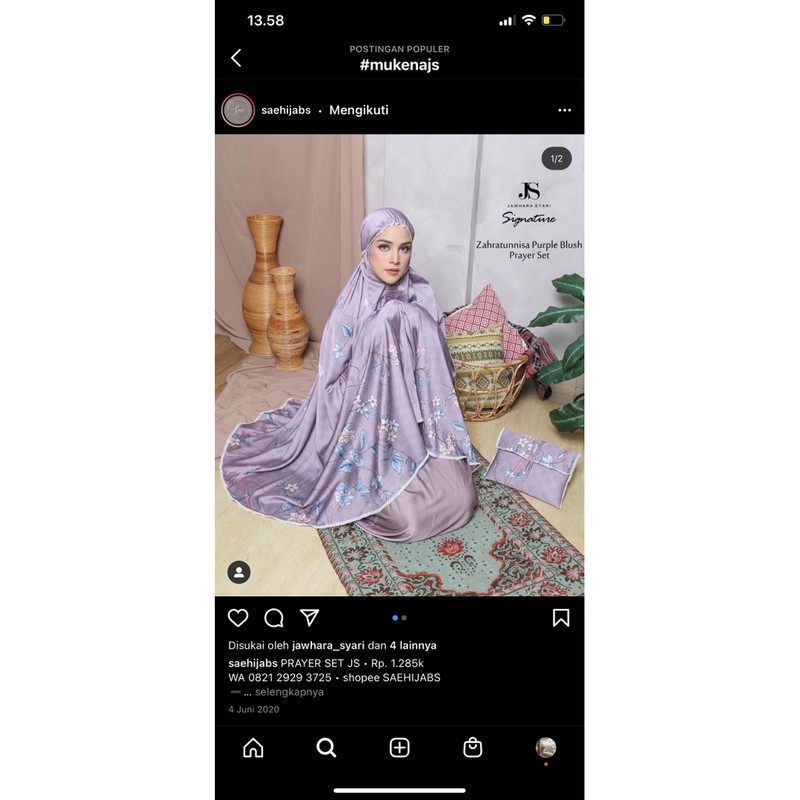 preloved mukena jawhara syari murah mulus like new