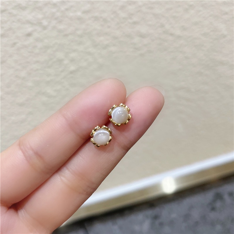 Anting Tusuk Bahan Alloy Hias Opal Imitasi Untuk Wanita