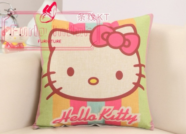sarung bantal sofa sarung bantal kursi motif HelloKitty kartun 45×45cm