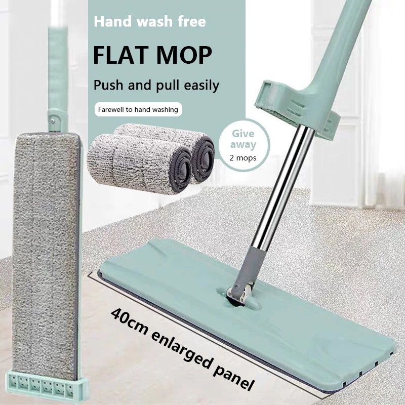 Alat Pel Lantai Standing Flat Mop Pengering Praktis Pel Microfiber / Alat Pel Microfiber Lantai 360 Derajat Standing Cooger Pengering Free Refill Original / Alat Pel Lantai Lipat Pengering Spin Mop Flat Multifungsi dan Praktis