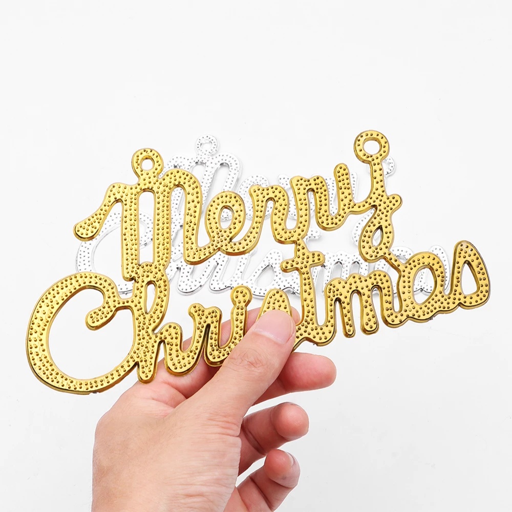 [Harga Grosir]Liontin Kartu Gantung Desain Alfabet Inggris Merry Christmas Untuk Dekorasi Pohon Natal/Hot Sale