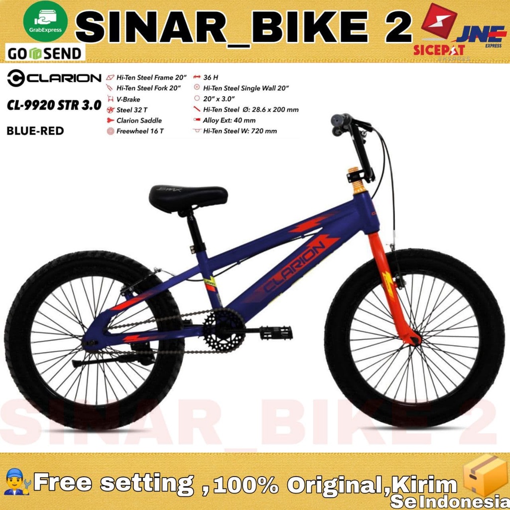 Sepeda Anak BMX 20 Inch CLARION CL-9920 STR 3.0 Ban Jumbo