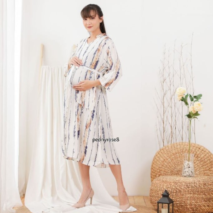 Shaina Stripes - LONG TUNIK IBU HAMIL JUMBO BUMIL BUSUI LEBARAN CANTIK