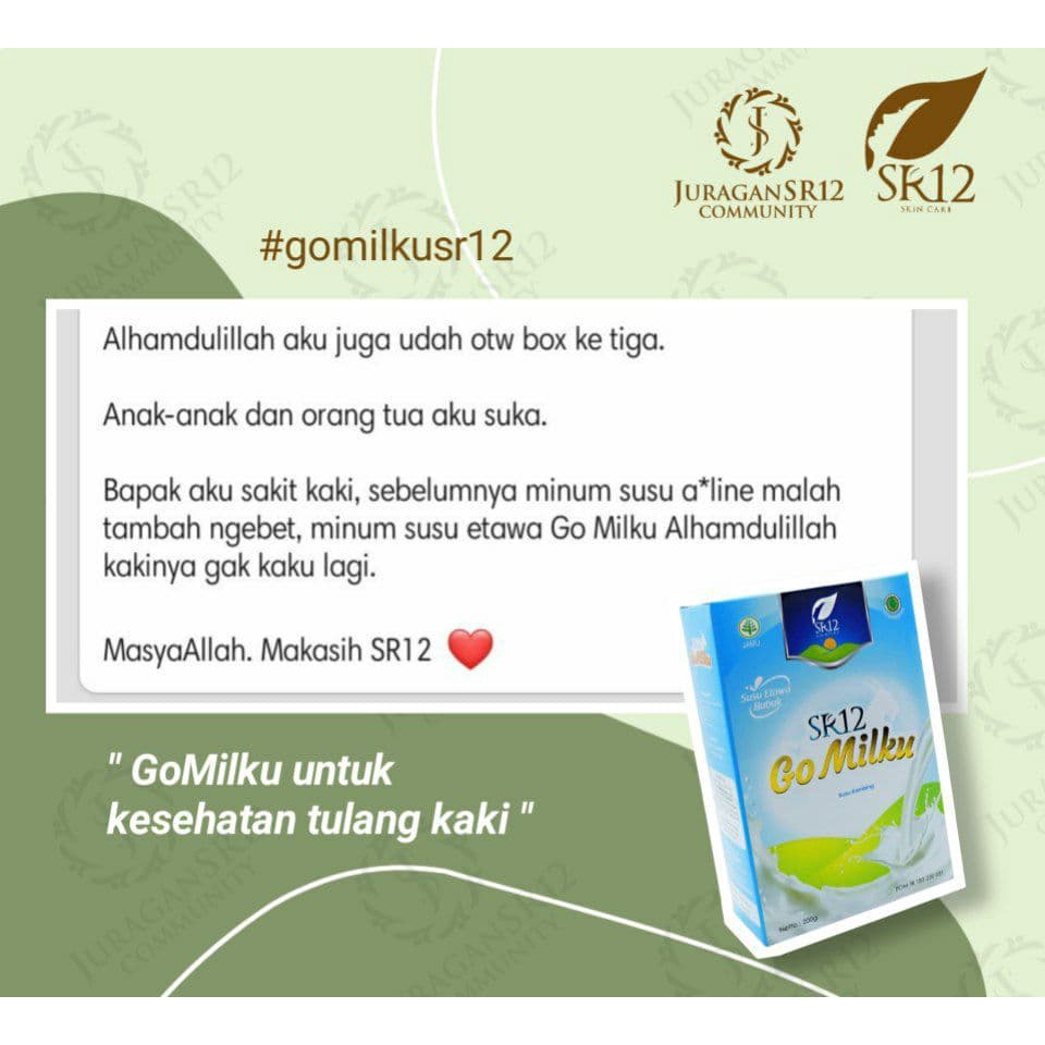 [SUSU ASAM URAT] Susu Kambing Etawa Bubuk GOMILKU SR12 GO MILKU BPOM Plus Madu Daun Kelor Ikan Gabus