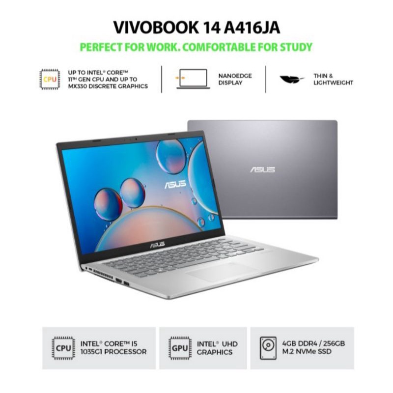 LAPTOP ASUS A416JAO-VIPS524 4/256 GRAY