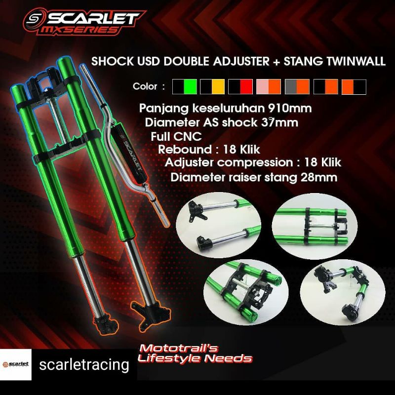 SHOCK USD KLX FULL CNC PLUS STANG TWINWALL SCARLET