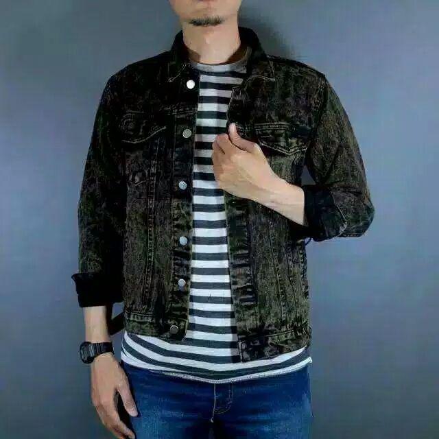 JAKET JEANS SANWASH PRIA JAKET  JEANS SNOW BLACK JAKET PRIA JAKET JEANS DENIM JAKET JEANS COUPLE  JAKET JEANS COD-Sanwash armi