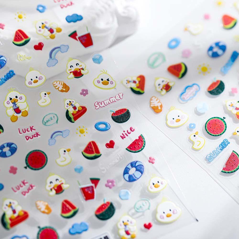 AUGUSTINA Agustina Kartun Stiker Kuku Wanita Siput Hewan Manikur Aksesoris Nail Art Dekorasi