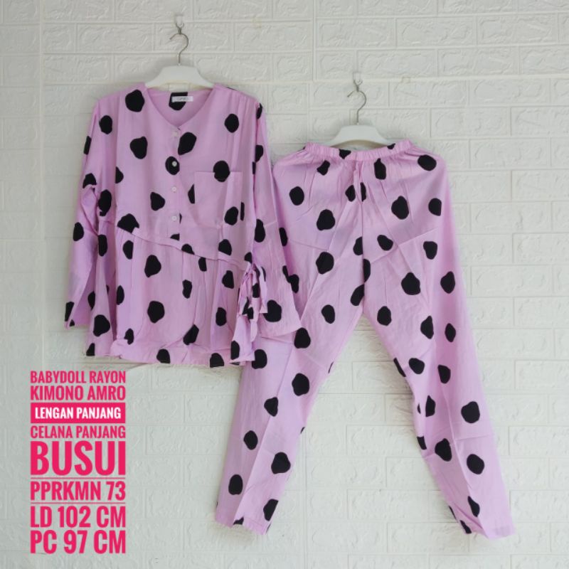 *Setelan Rayon Kimono AMRO Lengan Panjang Celana Panjang (PPRKMN)