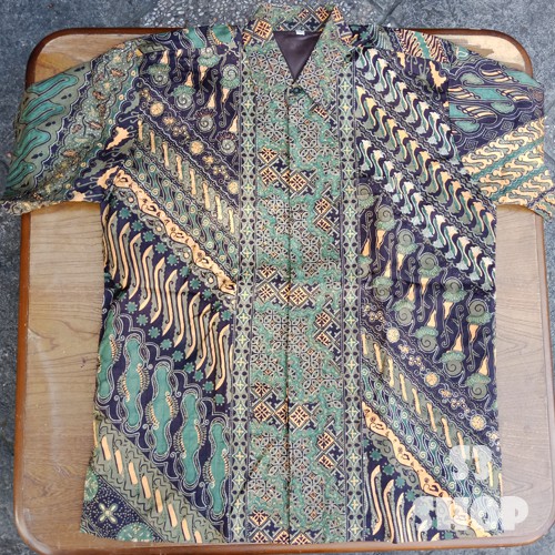 Kemeja Batik Sutra ATBM Kotak Modern Tulis Kombinasi Pekalongan Keren