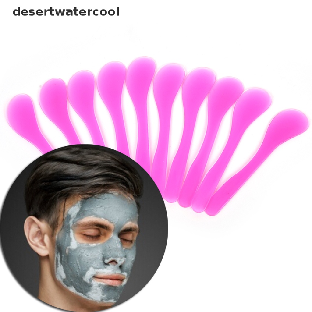 Deid 10pcs / Set Spatula / Sendok Masker Wajah Bahan Plastik Untuk Peralatan Kosmetik / Makeup DIY