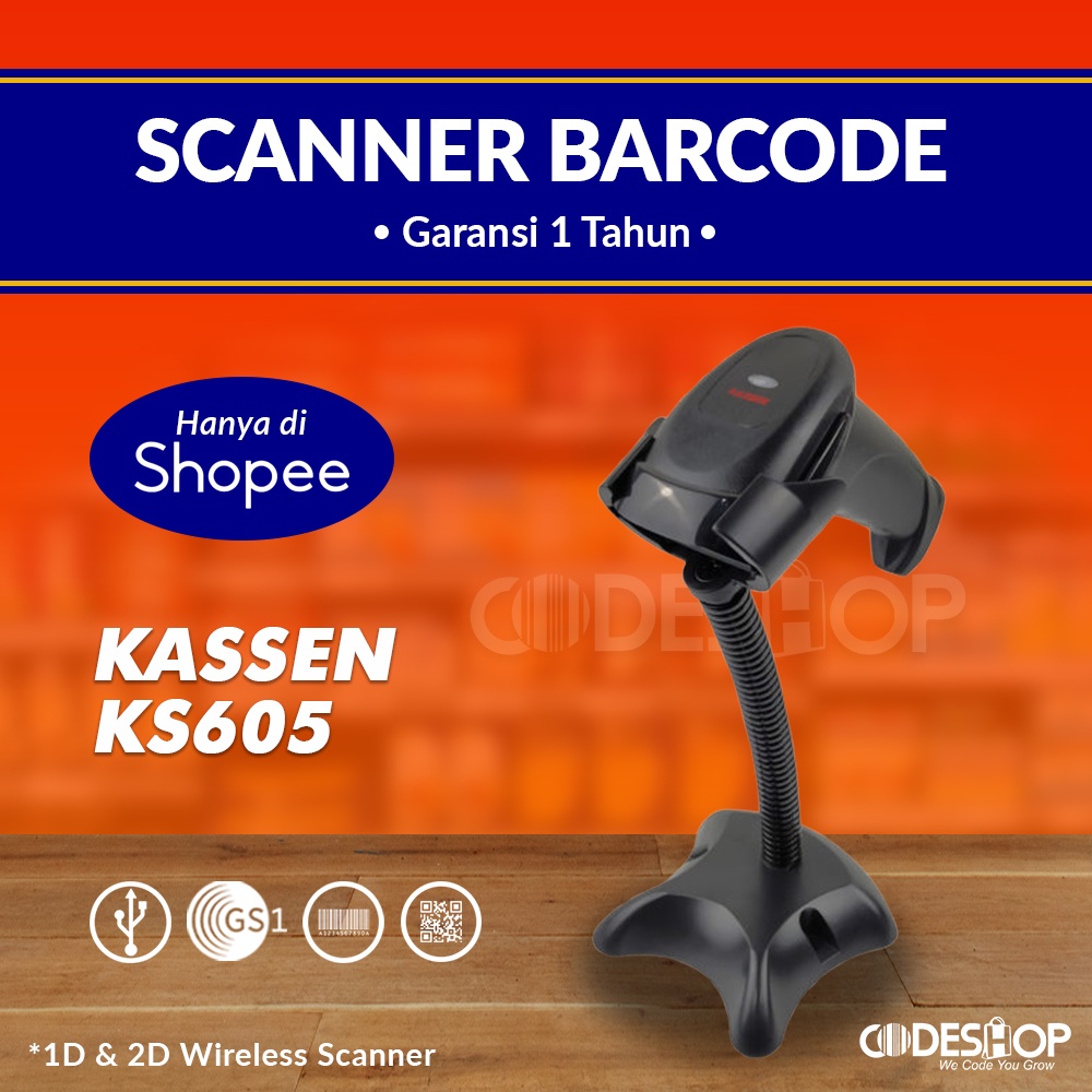 Scanner Barcode Kassen KS 605 Auto Scan 2D USB