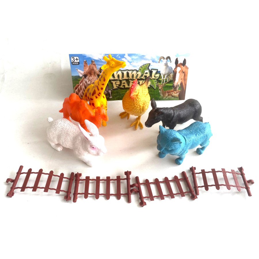 Mainan Binatang Karet Animal Farm Hewan 6 pcs